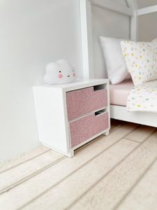 modern dollhouse bedside drawers, modern dolls house furniture