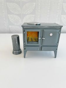 modern dollhouse wood burning kitchen stove