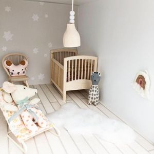 dollhouse cot, miniature cot, mini cot