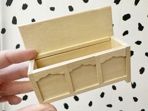 miniature wooden dolls house chest
