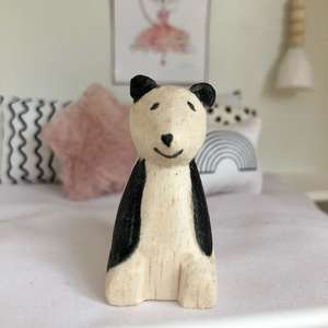 miniature panda, little panda bear, dollhouse bear, dollhouse teddy