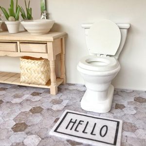 miniature dolls house toilet, white mini toilet