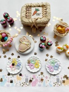 miniature Easter doughnuts, mini bunny ear donuts