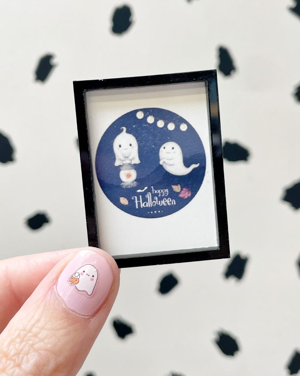 miniature Halloween dolls house wall print