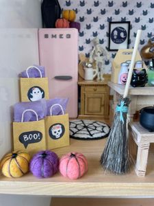 miniature dollhouse Halloween gift bag