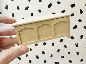 miniature wooden dolls house chest