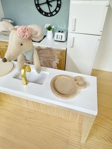 wooden bunny shape dollhouse tray