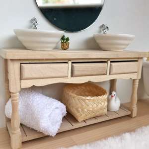modern miniatures, modern dollhouse, modern dolls house, DIY modern dollhouse, modern dollhouse bathroom, dollhouse bathroom, dollhouse vanity, scandi dollhouse, boho dollhouse, ikea dollhouse, ikea dolls house, ikea flisat