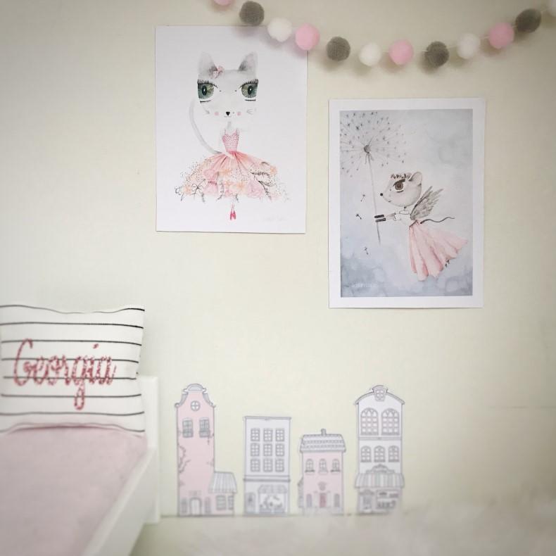 Pretty Little Minis Whimsical Dollhouse Wall Prints In Modern