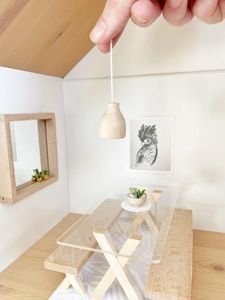 dollhouse light shade, miniature hanging light, mini lamp