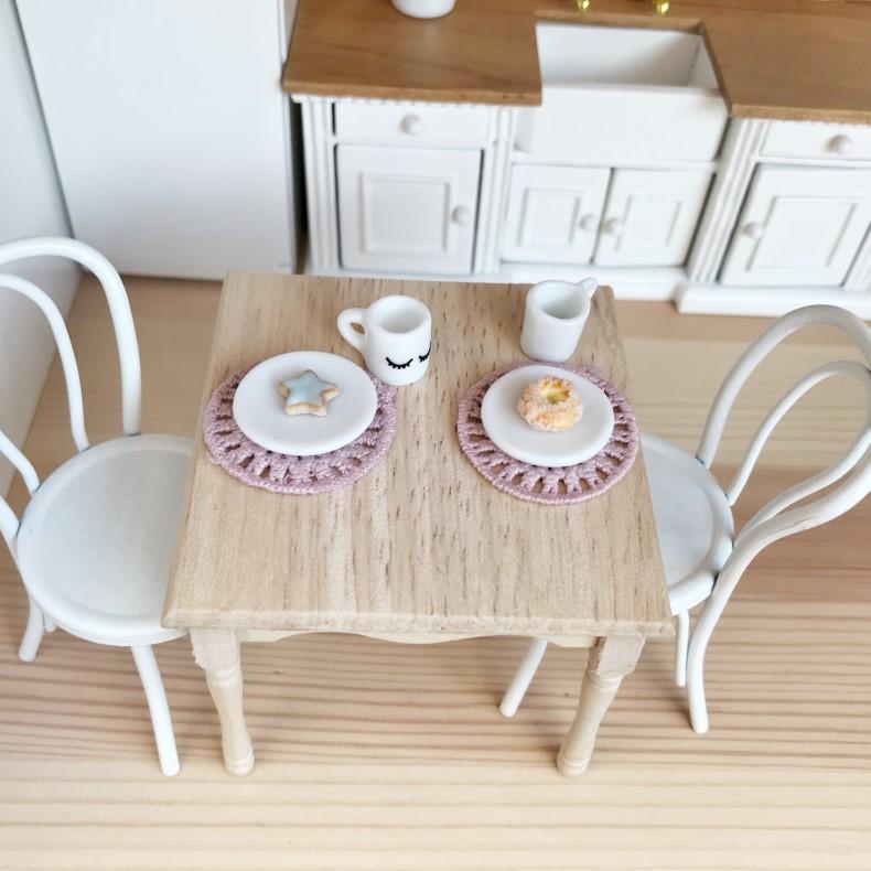 modern dollhouse wood table for modern dolls - Pretty Little Minis
