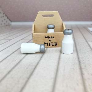 milk crate, miniature crate, mini milk, dollhouse milk