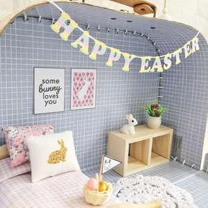 miniature bunting, Easter garland, easter dollhouse
