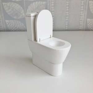modern dollhouse toilet, miniature toilet