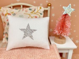 modern dollhouse miniature cushion, pillow