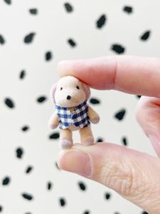 dollhouse dog toy, miniature dog teddy