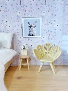 dollhouse petal chair, miniature petal chair, mini flower chair