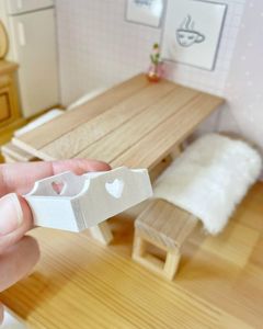 white miniature dollhouse tray