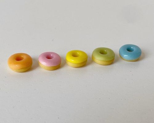 miniature pastel rainbow dollhouse doughnuts