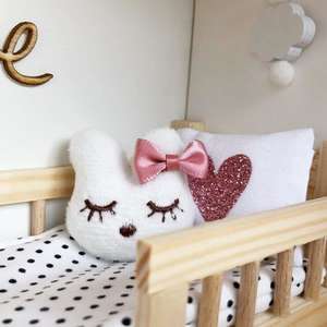 modern dollhouse cushion, modern dolls house pillow, miniature bunny cushion, modern dollhouse decor, dollhouse kid room
