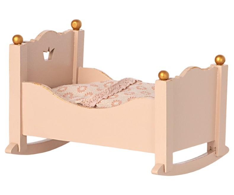 miniature dollhouse cradle, Maileg dollhouse, DIY Maileg furniture