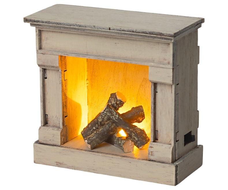 Maileg fireplace, Maileg furniture, working dollhouse fireplace