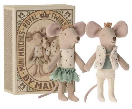 royal twin Maileg mice, dollhouse dolls