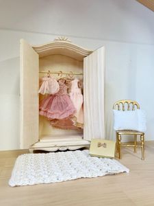 miniature wooden dolls house wardrobe