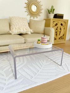 modern glass dollhouse coffee table