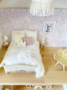 miniature dolls house cushion, crown pillow