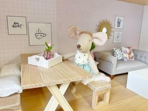 white miniature dollhouse tray
