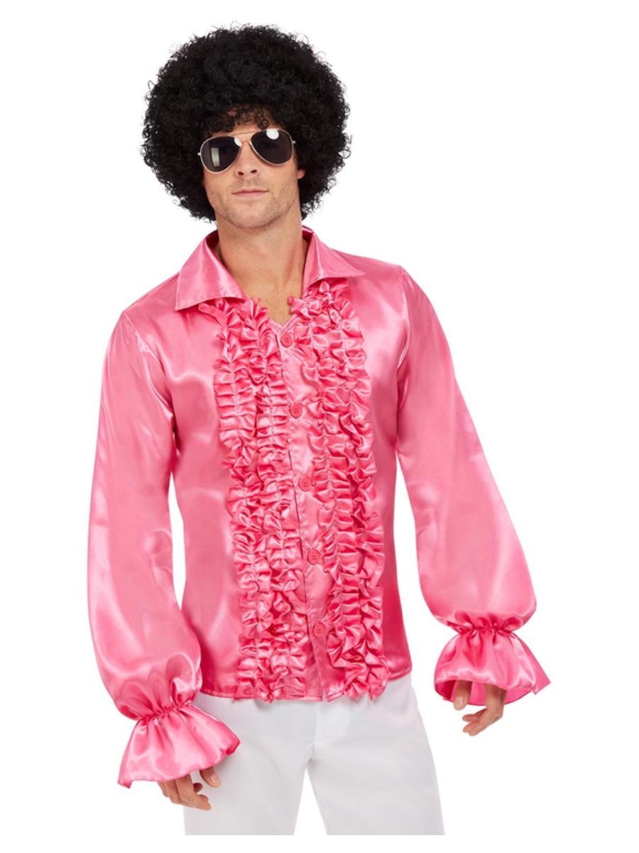 70s Ruffled Shirt Pink