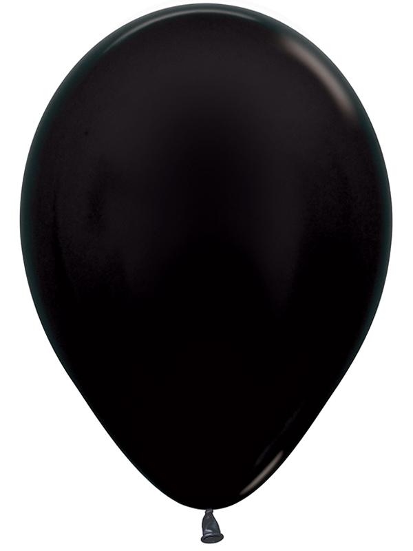 Metallic Latex Balloons Black
