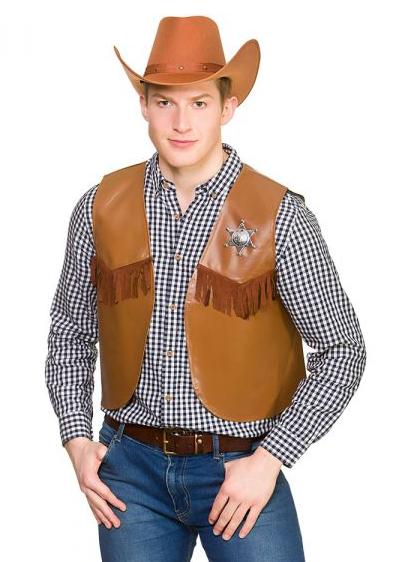 Sheriff Cowboy Waistcoat Brown