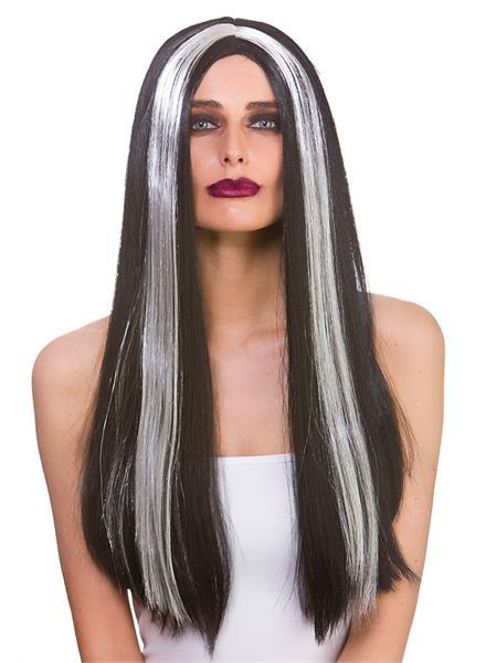 Classic Long Witch Wig Black & Grey