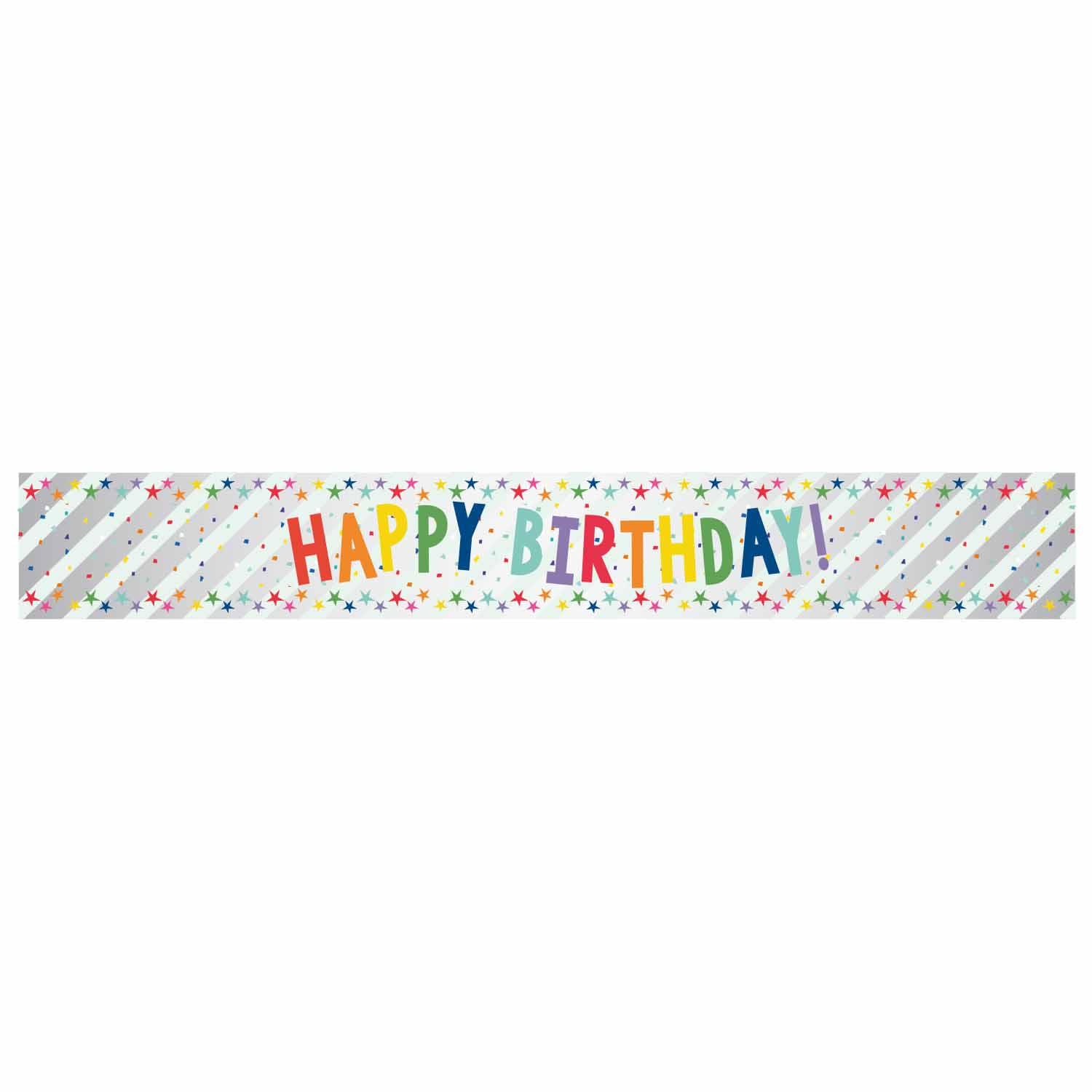 Happy Birthday Colourful Foil Banner