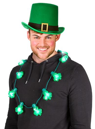 St Patricks / Irish Shamrock light up necklace