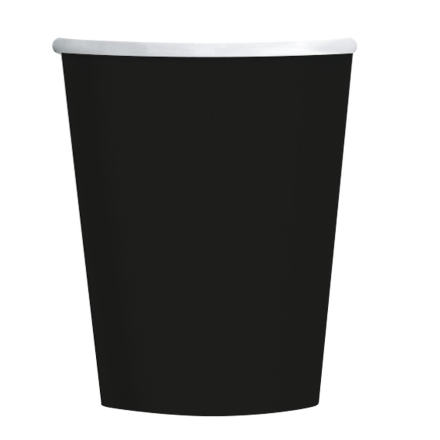 Eco Paper Cups 8ct Charcoal Black