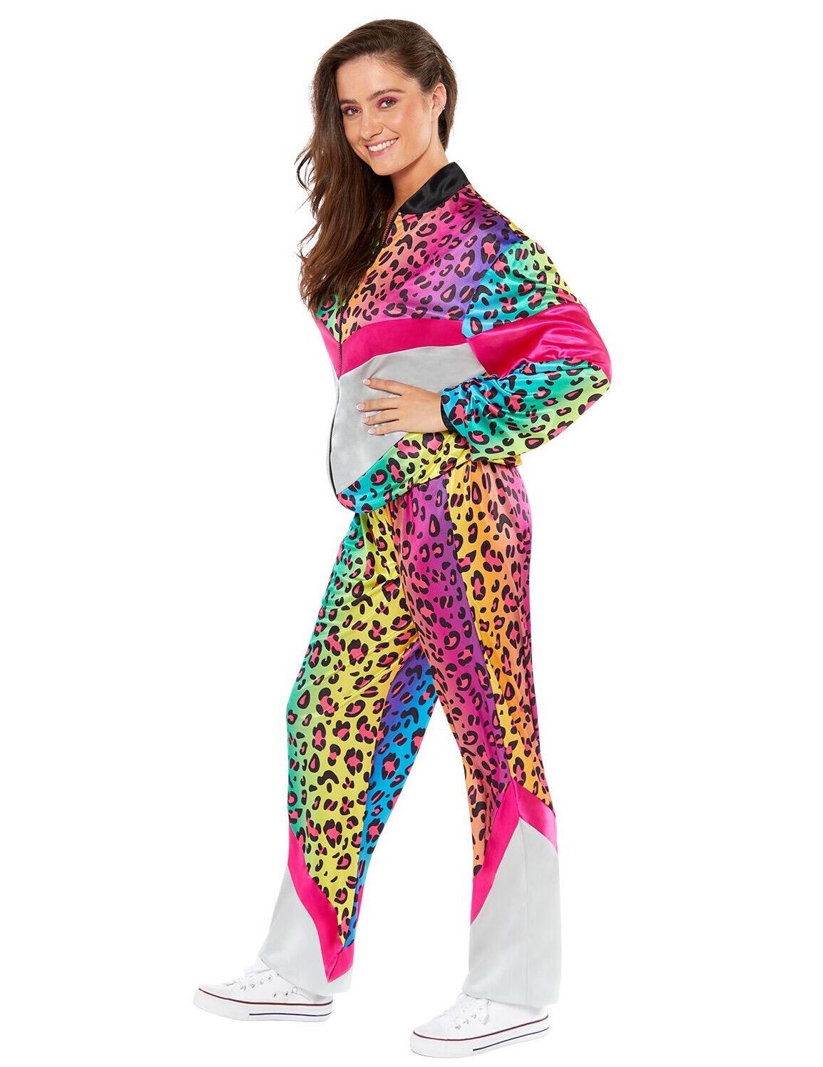 80s 90s Neon Animal Print Shell Suit