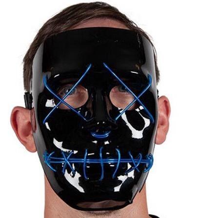 Stitch Face Mask Neon Blue Light Up
