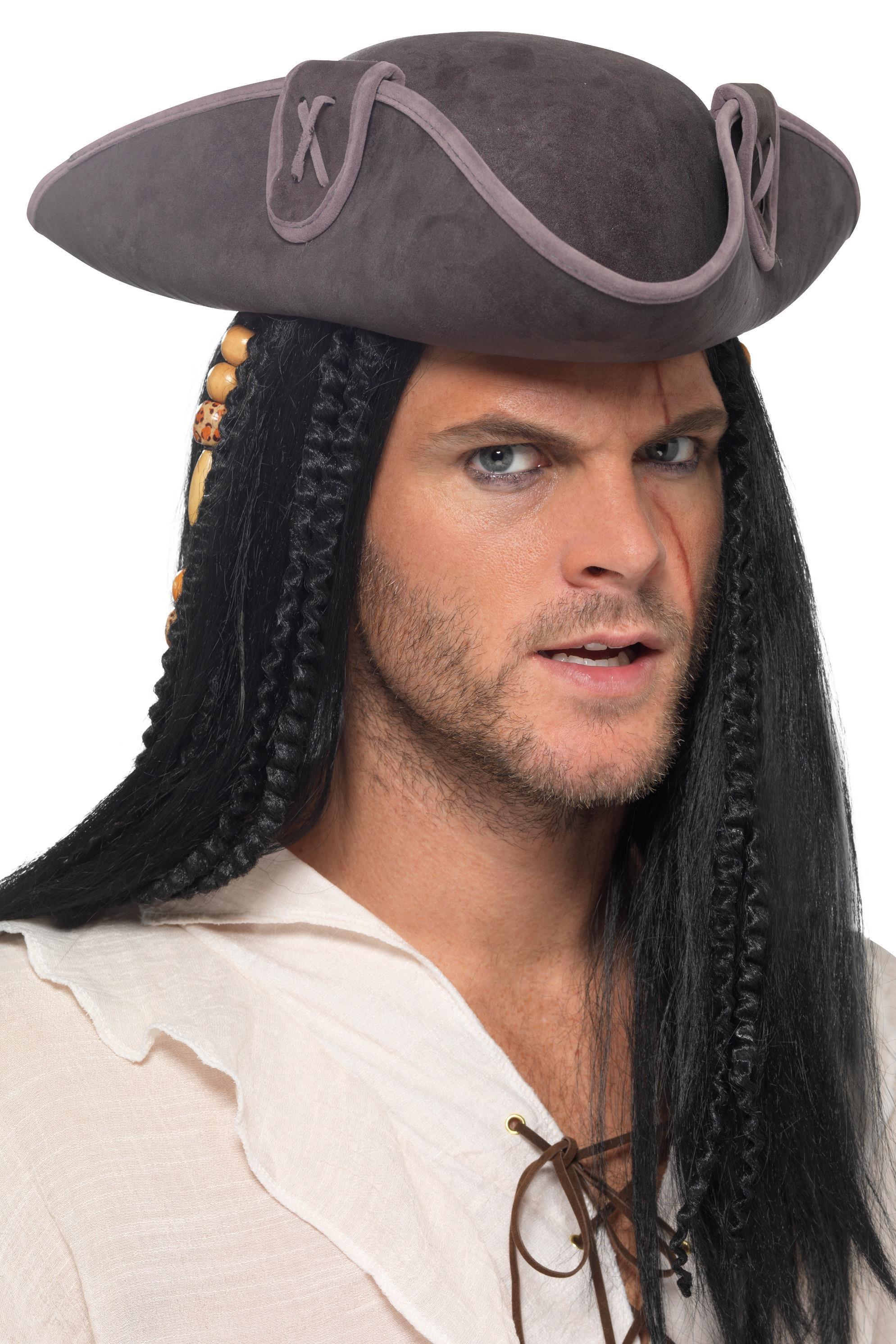 Tricorn Pirate Captain Hat Grey