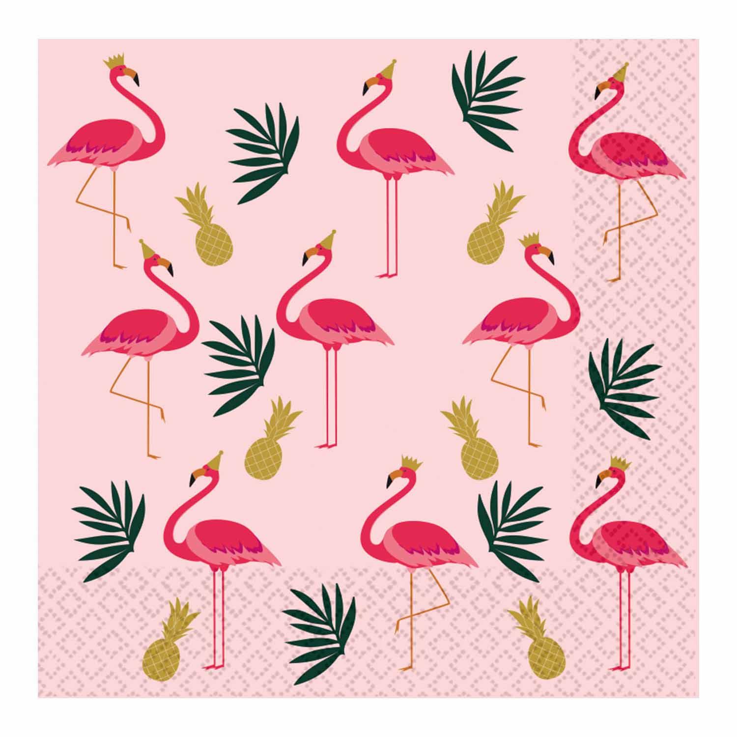 Flamingo Palm & Pineapple Napkins 16ct