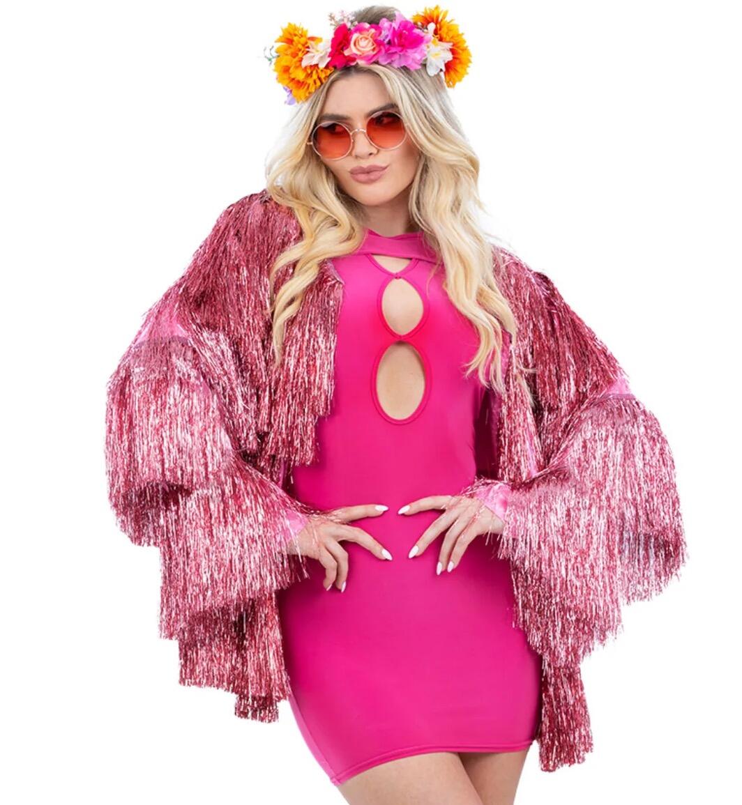 Fever Tinsel Festival Jacket Pink