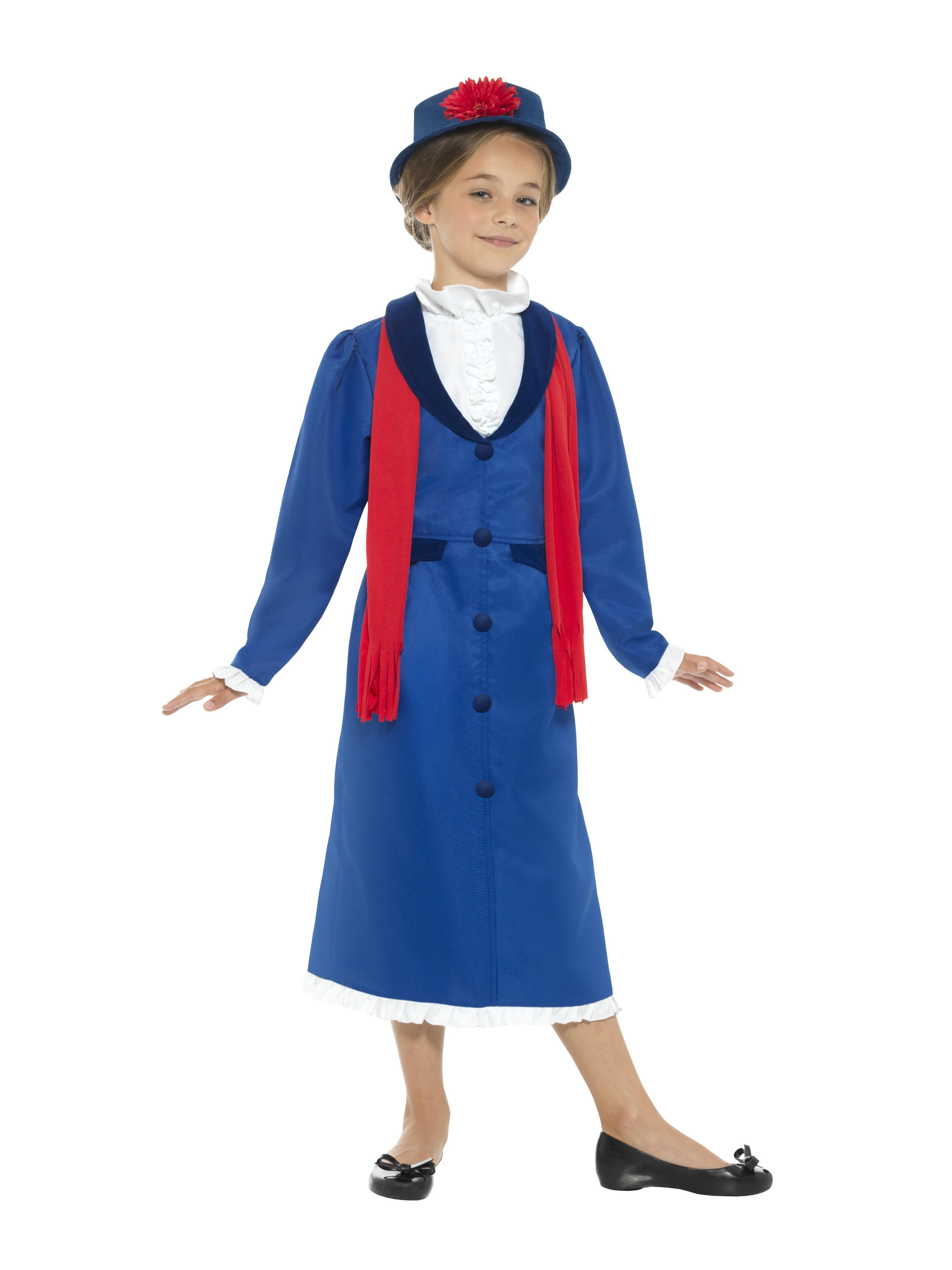 Kids Victorian Nanny Costume Blue