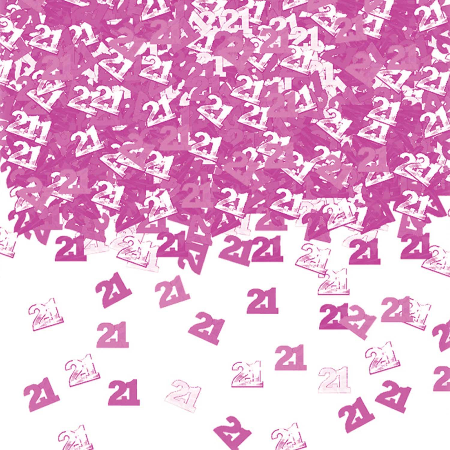 Metallic Confetti Age 21 Pink