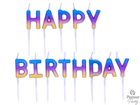 Rainbow Ombre Happy Birthday Candles
