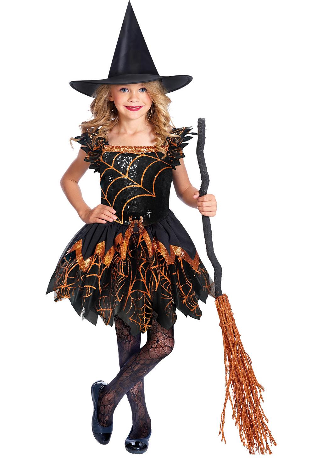 Kids Spooky Spider Witch Costume