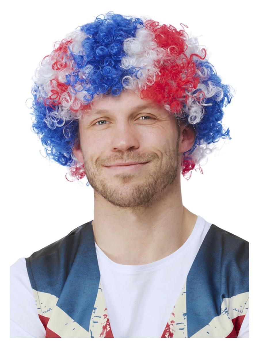 Union Jack Curly Afro Wig