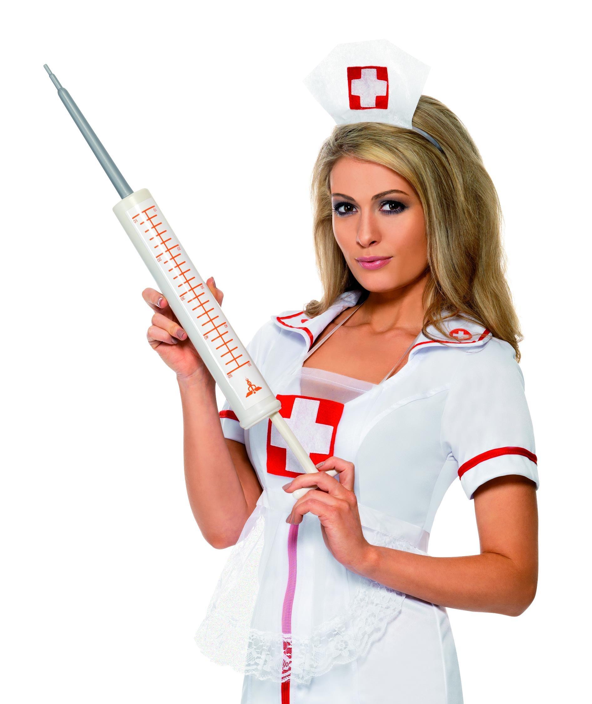 Jumbo Syringe, White, Plastic, 35cm/13.5in.Complete your nurse's outfi...