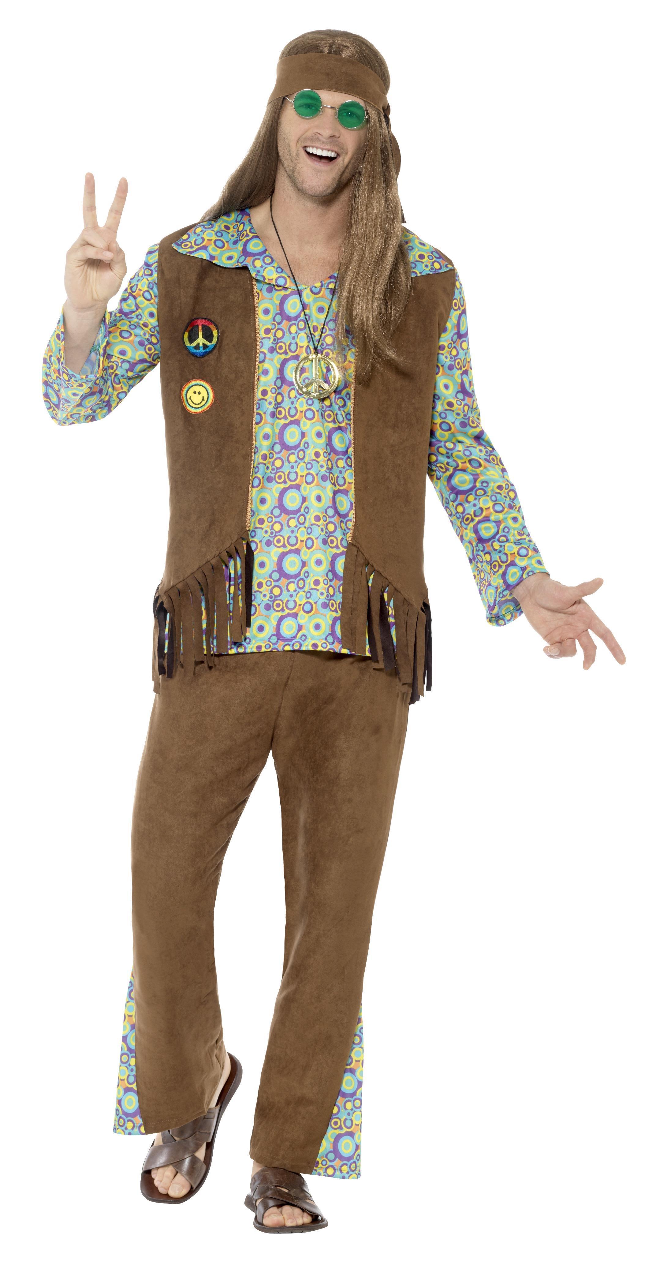 Aazon.co: DSplay En's Hippy 60's 70's Flower Hippie Groovy Costue